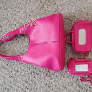 Sonoma pink handbag. With cell phone case and makeup bag